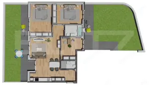 Apartament 4 camere, 2 terase ( 59, 44 mp. ) | Zona Vivo