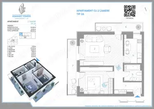 Adamant Towers apartament 2 camere decomandat, tip 2A 72mp - imagine 10