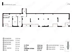 Spatiu 310 mp cu vitrina 40 ml - imobil nou Antracit Coandă - imagine 5