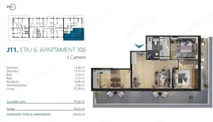 Apartament cu 3 camere, 79 mp, Ansamblu Rezidential, zona RIVUS - imagine 2