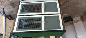 Cusca iepuri exterior noua nouța,  cu etaj , cu scarita , cu 2 tavite . Este noua nouța.  - imagine 3