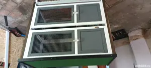 Cusca iepuri exterior noua nouța,  cu etaj , cu scarita , cu 2 tavite . Este noua nouța.  - imagine 5