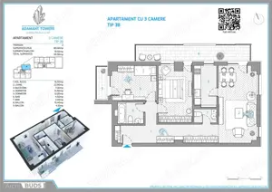 Adamant Towers | 3 camere | tip 3B | 100mp | Sos Nicolina Iasi - imagine 3