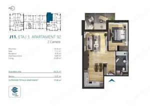Apartament cu 2 camere, 60 mp, Ansamblu Rezidential, zona RIVUS - imagine 2