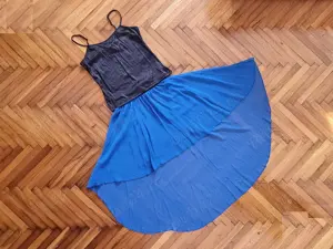 Fusta voal cu trena, marimea 36 si top satin cadou