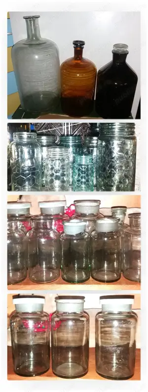 recipiente sticlă farmacie chimie colorate