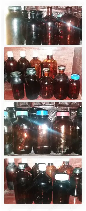 recipiente sticlă farmacie chimie colorate - imagine 2