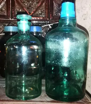 recipiente sticlă farmacie chimie colorate - imagine 4