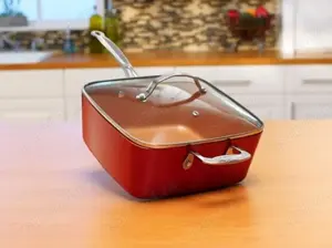 Tigaie patrata Platinum Collection 24 cm cu interior antiaderent, 4 in 1, inductie