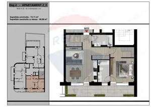 De Vânzare Apartament  2 camere 63 mpu  zona Palatului Baroc