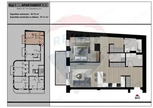 De vânzare Apartament cu 2 camere 72 mp utili zona Dacia  et. 1 - imagine 2