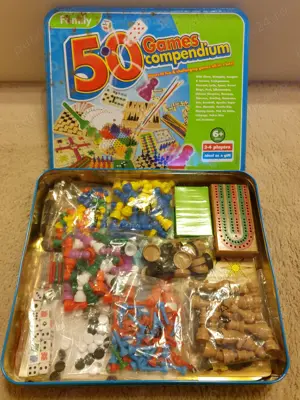 Joc de masa vintage, 50 jocuri incluse, jocuri de familie - imagine 5