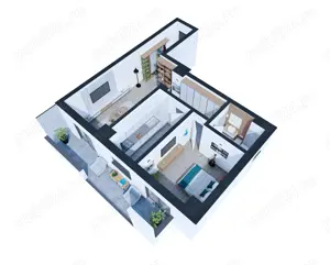 ADAMANT ECLYPSE, 2 camere decomandat, tip 2D, 68.2mp - imagine 2