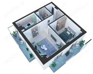 Adamant Towers apartament 2 camere decomandat, tip 2A 72mp - imagine 11