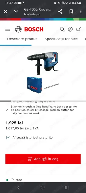 Vând ciocan demolator Einhart