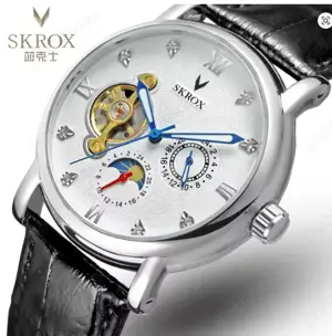 Ceas cu diamant de lux cu fază lunară tourbillon automat mecanic 41 mm