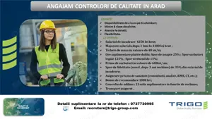 Angajam controlori de calitate in Arad