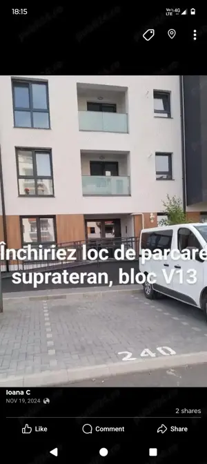 Închiriez loc de parcare suprateran 