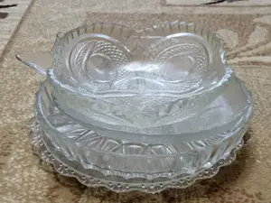 SET 4 Platouri Sticla Cristal Masiv, colectie -50 LEi