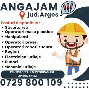 Angajam TEHNICIENI MENTENANTA si operatori productie  - transport asigurat