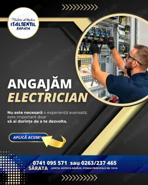 Angajam Electician Intretinere si Reparatii