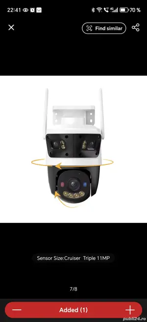 Vand camera supraveghere IP WiFi 6 rotativa PT cu lentila tripla Imou Cruiser Triple Full Color