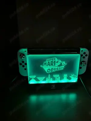 Scut dock acrilic pentru Nintendo Switch iluminat LED: Zelda si Mario