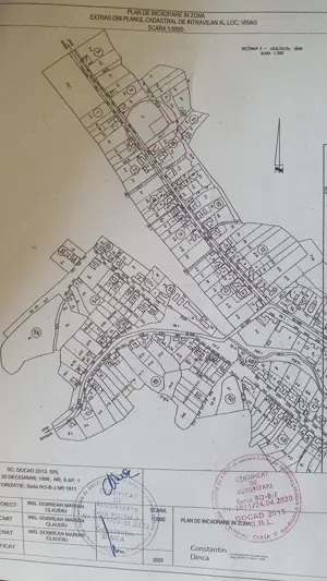 Vand teren intravilan (loc de casa cu nr) 2652 metri patrati  loc.visag,com.voctor vlad delamarina