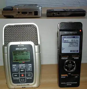 Reportofon ultra profesional Olympus DM550 stereo cu ghid vocal si reincarcare