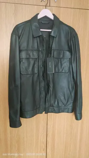 Jachetă din piele Nappa, bărbați Massimo Dutti, marim.L,(Super Ofertă).