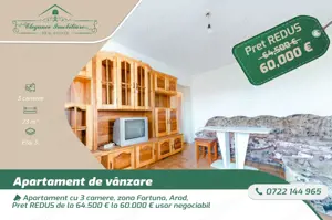 Apartament cu 3 camere, zona Fortuna, Arad