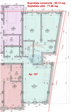 De vânzare Apartament cu 3 camere 72 mp utili Ultracentral et. 1