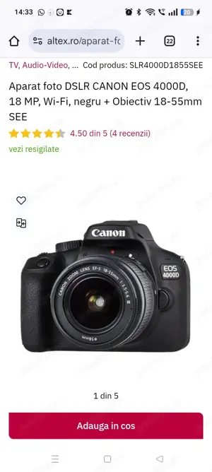 Aparat foto Canon 4000D