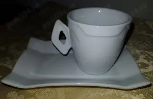 Set 6 cesti albe cu farfurii dreptunghiulare