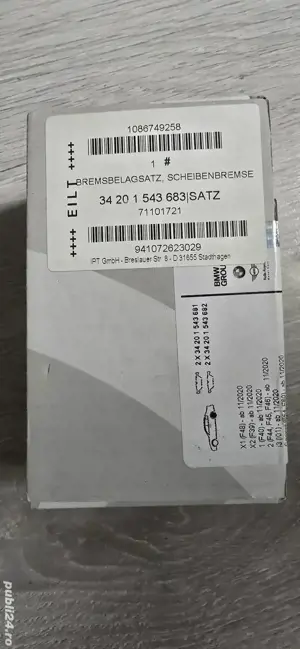 Placute frana originale puntea spate BMW 34 20 1543 683