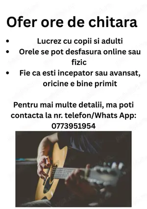 Ofer lectii de chitara acustica sau electrica