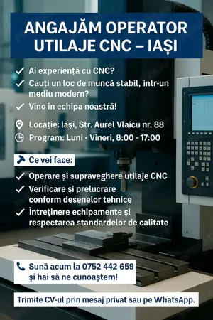 Operator CNC sectie mobila si montatori mobila