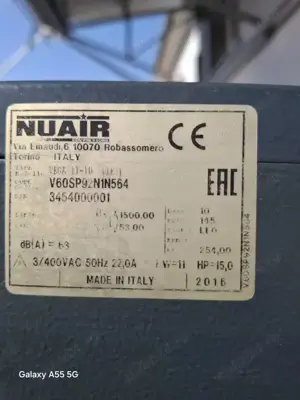 Compresor cu Surub Nuair Italian de 11 kw, 10 bar,AN 2016. 0RE 9970 - imagine 5