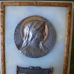 placheta Sf. Maria ROSA MYSTICA  semnata Emile DROPSY - imagine 2