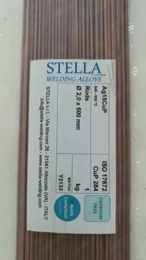 Aliaj pentru sudura brazare 15% AG, Stella