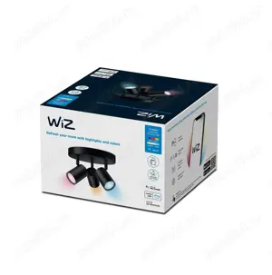Plafoniera LED WIZ Imageo, 3x5W, 1035lm, Wi-Fi, RGB, negru - imagine 3