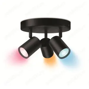 Plafoniera LED WIZ Imageo, 3x5W, 1035lm, Wi-Fi, RGB, negru - imagine 2