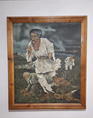 Pictura veche ulei pe pînză