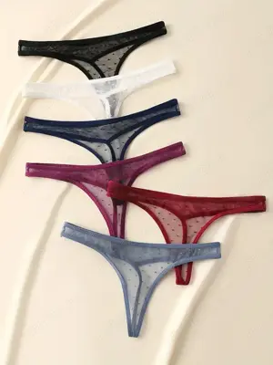 Set 6 Chiloți tanga sexy fără cusături pentru femei