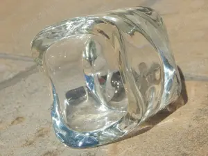 Suport lumanare Tea Light Holder sticla transparent stil vaza 6 cm inaltime - imagine 3