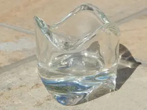 Suport lumanare Tea Light Holder sticla transparent stil vaza 6 cm inaltime - imagine 5