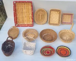 Lot coșuri din împletituri