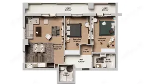 Apartament de vanzare, cu 3 camere, 70 mp, zona Ansamblul Vest Residence