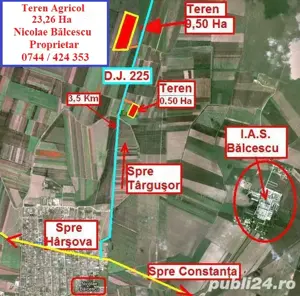 Teren Agricol - Comuna Nicolae Balcescu - Constanta - 23 Ha - 20.000 Euro - Hectarul