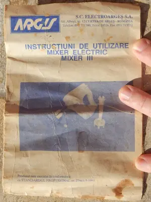 Carte instructiuni folosire mixer III Electroarges Romania anii 1990 - imagine 5